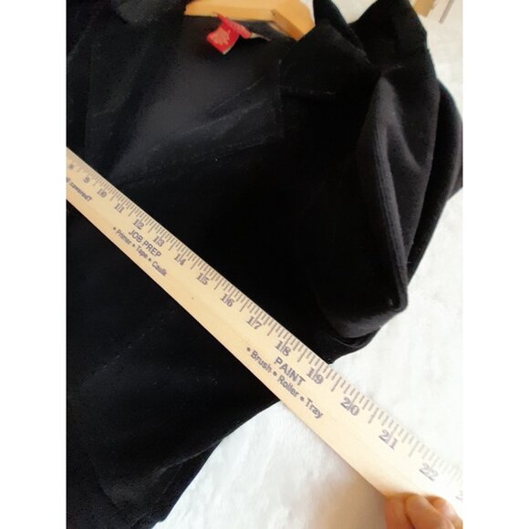 VTG Womens Large Faux Suede Retro Fall Preppy Casual Career Jacket Blazer Black - Picture 5 of 8